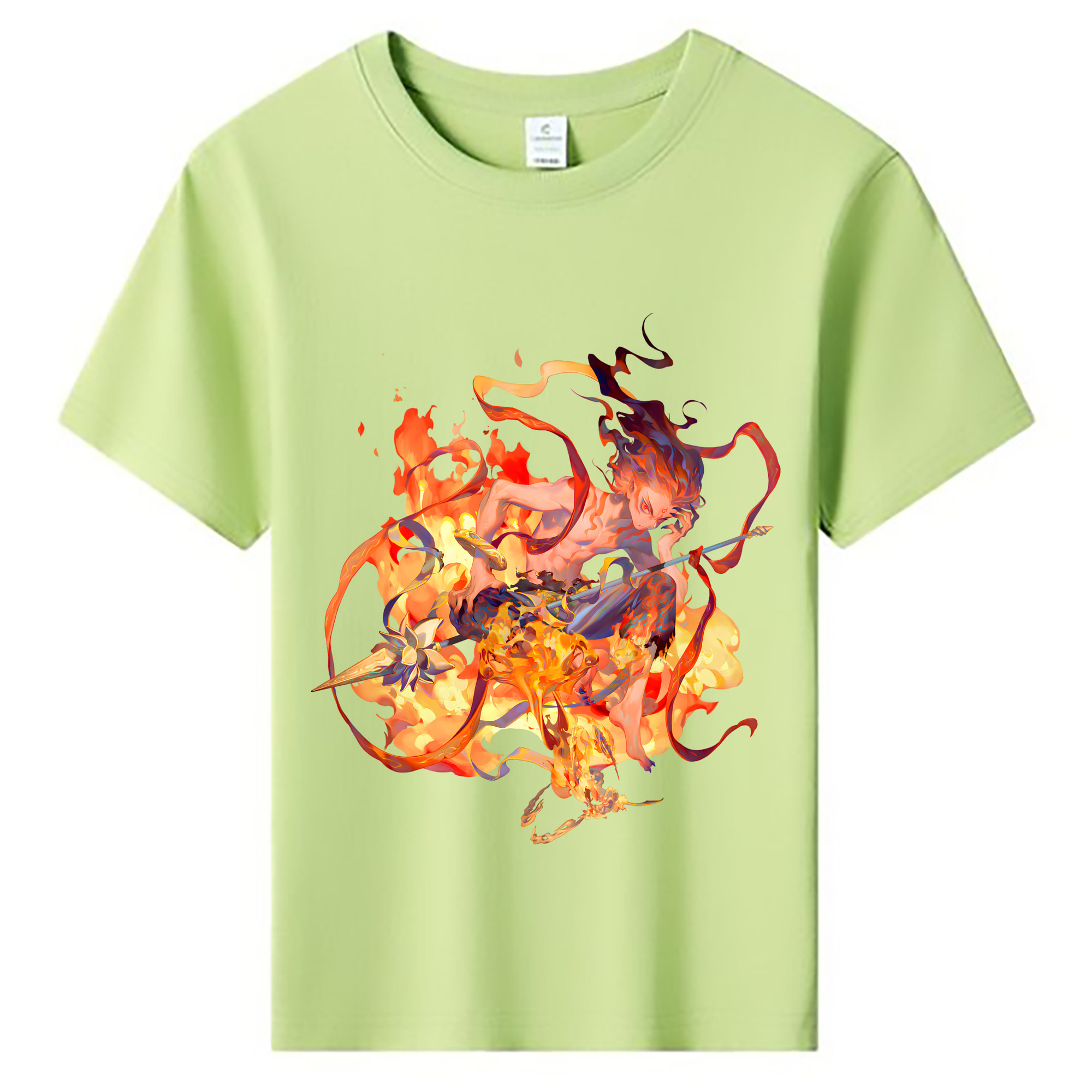 （画像用） Ne Zha 2 ナタ 魔童の大暴れ 綿100％キッズTシャツ（フロントプリント）